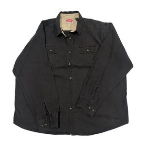 Wrangler western button down black washed shirt 2XL